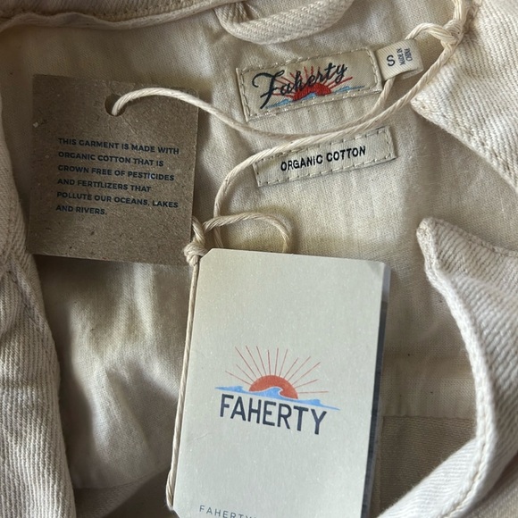 FAHERTY Overland Twill Jumpsuit Stretch Organic Cotton Natural  NWT Size S - Picture 10 of 13